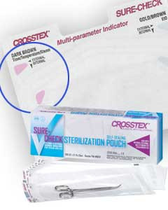 Sure-Check 10.5' x 17' Sterilization Pouch 100/Box. Self-Sealing with Built-In