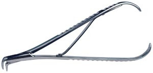Mega Grip Forceps with Contra Angle and Serrated Jaws for easy removal