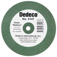 Dedeco Lathe Wheels Green Medium, Rubber-Bonded Wheel for Rapidly Removing