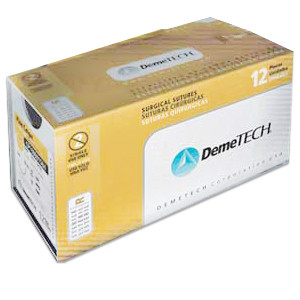 DemeTECH 4/0, 30' Plain Gut Absorbable Suture with Reverse-cutting Needle DFS-2