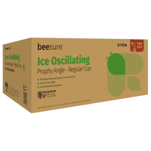 BeeSure Ice Oscillating White Prophy Angles, Regular Cup, 100/Box