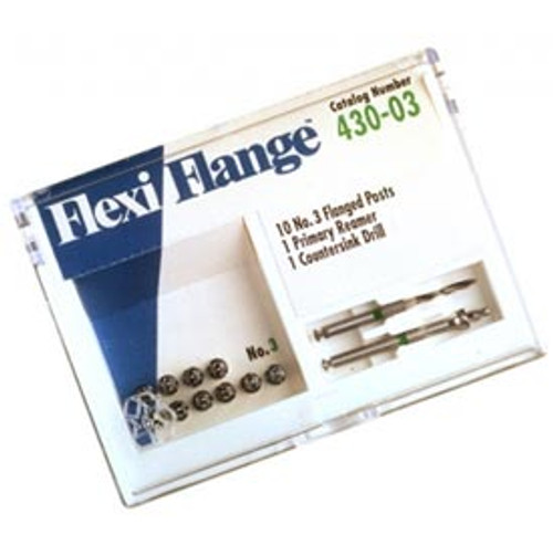 Flexi-Flange Blue #2 Stainless Steel Post. Refill: 10 serrated posts