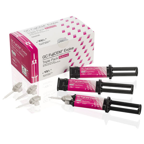 GC FujiCEM Evolve Resin-reinforced Glass Ionomer Cement. Triple Pack Automix