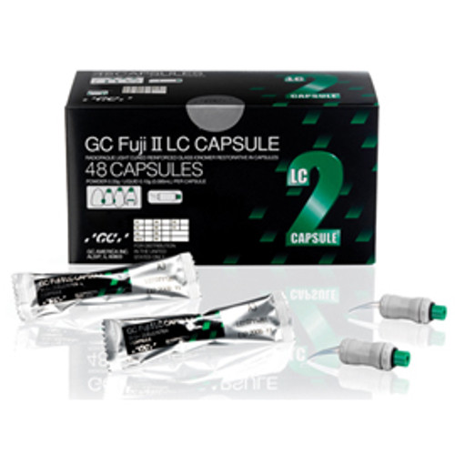 GC Fuji II LC A2 Capsules 48/Pk. Light-Cure Resin Reinforced Glass Ionomer