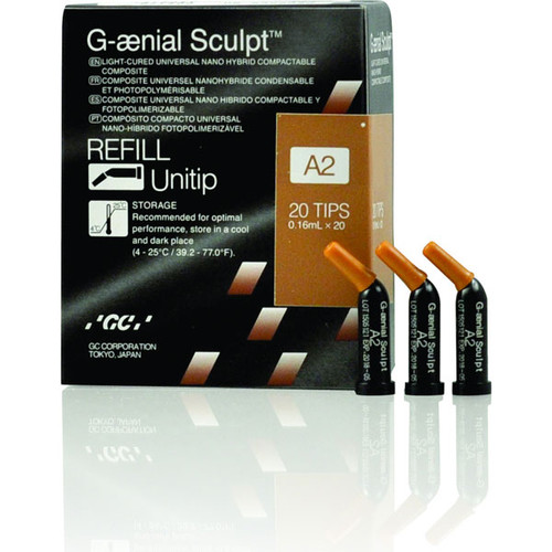 G-aenial Sculpt A2 Unitip Refill, 20 - 0.16 mL Tips. Light-Cured, Universal