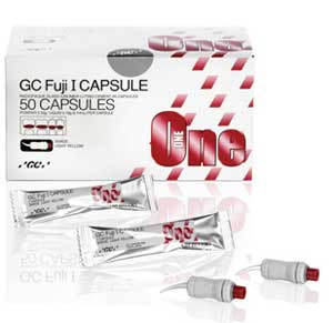 GC Fuji I Cement - Capsules, Light Yellow shade. Box of 50. EXPORT PACKAGE