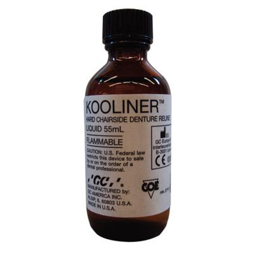 Kooliner Hard Denture Reline Material, Liquid Only, 2 oz. Bottle. #345091