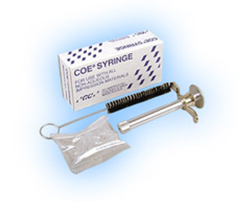 COE Aluminum Syringe for use with all rubber base impression materials. #159001