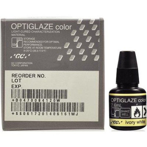 Optiglaze Color Ivory White, 2.6ml Bottle. Light-cured Characterization Coating