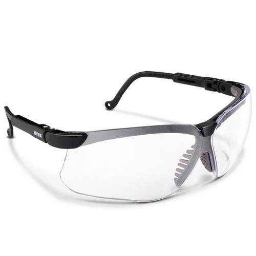 Infection ControlUvex Genesis Safety Glasses - Black Frame Clear Lens. Have a cushioned, vented