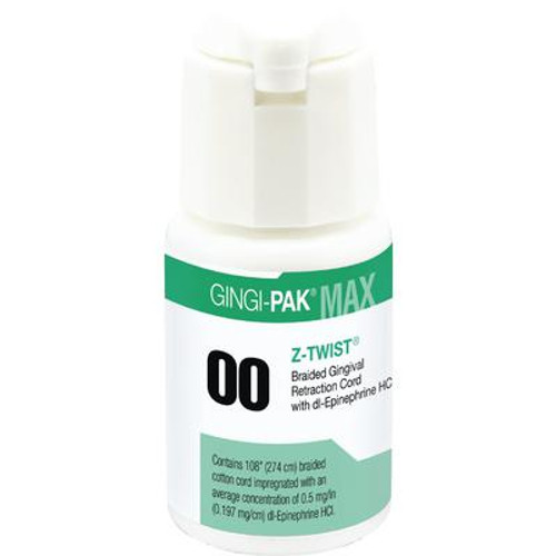 Gingi-Pak MAX Z-Twist Weave - #00 Very Thin with Epinephrine, 100% Cotton, 108'