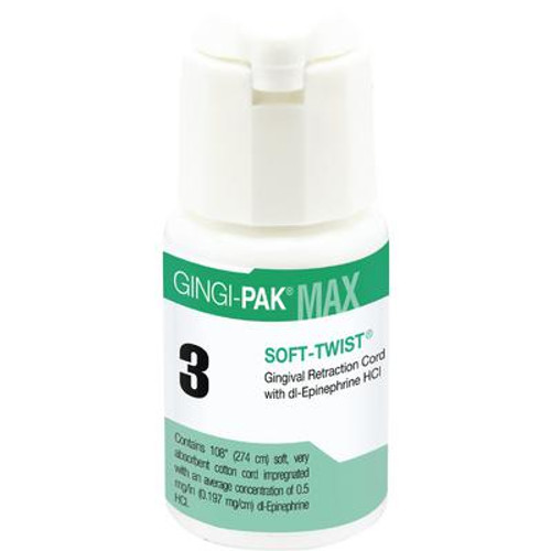 Gingi-Pak MAX Soft Twist #3 Thick with Epinephrine, 100% Cotton, 108'