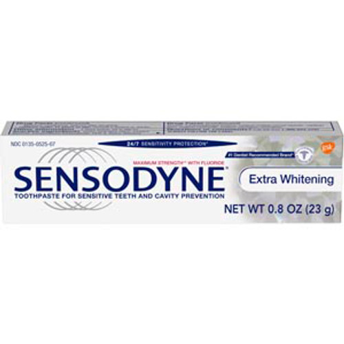 Sensodyne Extra Whitening Toothpaste, Trial Size. 36 - 0.8 oz. Tubes. Sodium