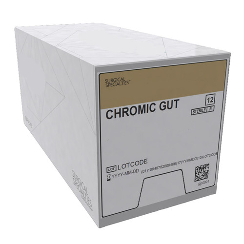 House Brand 4/0, 27' Chromic Gut Suture with C-6 Reverse-cutting 19mm Needle