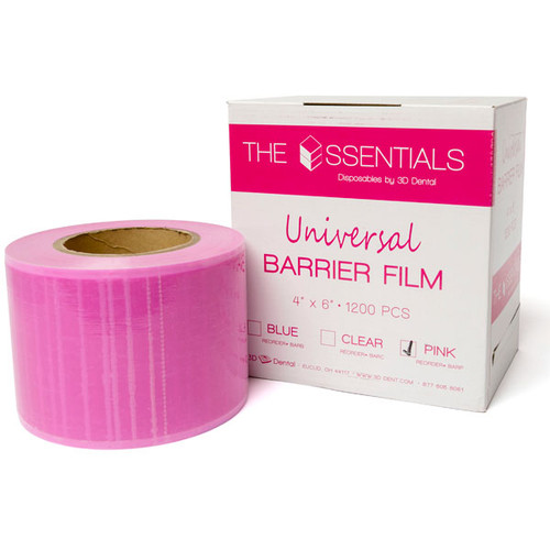 House Brand 4' x 6' Barrier Film, Pink, Roll of 1200 Sheets