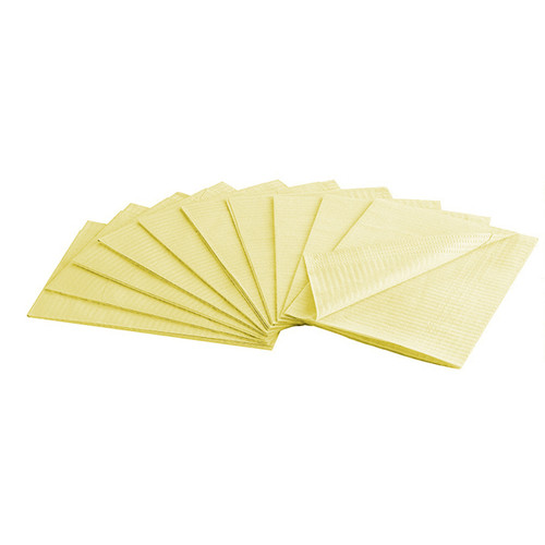 Infection ControlHouse Brand Patient Bibs YELLOW 3 Ply, 500/case