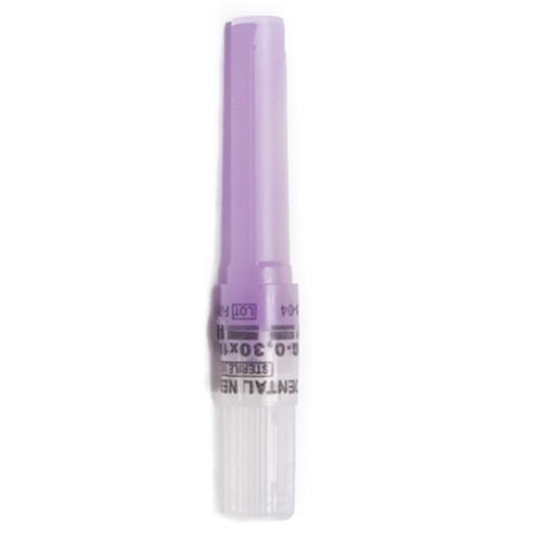 House Brand Disposable Dental Needle, Purple Plastic Hub, 30 Gauge, X-Short