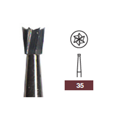 House Brand FG #35 inverted cone Carbide Bur, clinic pack of 100 burs