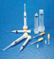 Infection ControlHouse Brand Irrigation Syringes and Tips, 3 cc 23 Gauge Tips - Blue, Box 100