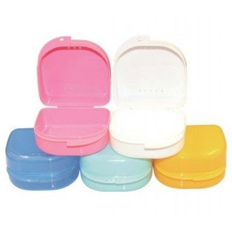 Infection ControlHouse Brand Retainer Box, Assorted Colors 3.25'W x 3.3'L x 1.75'H, Pack of 12