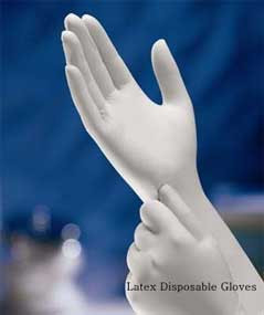 Infection ControlHouse Brand Latex Gloves: X-LARGE, Polymer Coated, White, Non-Sterile