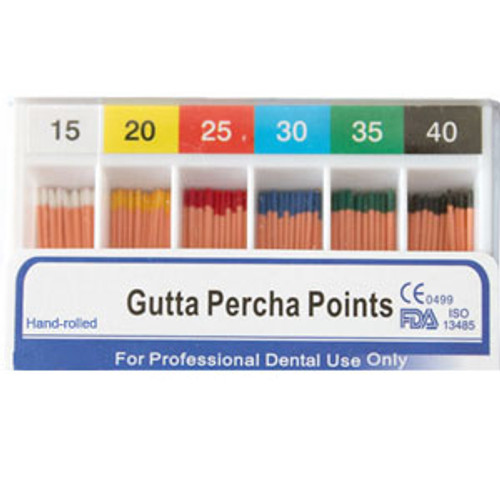 House Brand #15-40 assorted Gutta Percha Points Spillproof box of 120