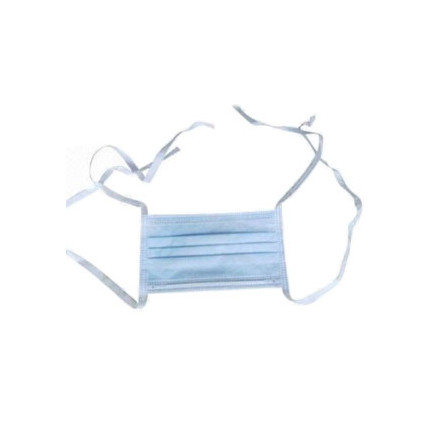 Infection ControlHouse Brand Tie-on Face Mask, Blue 50/Bx.