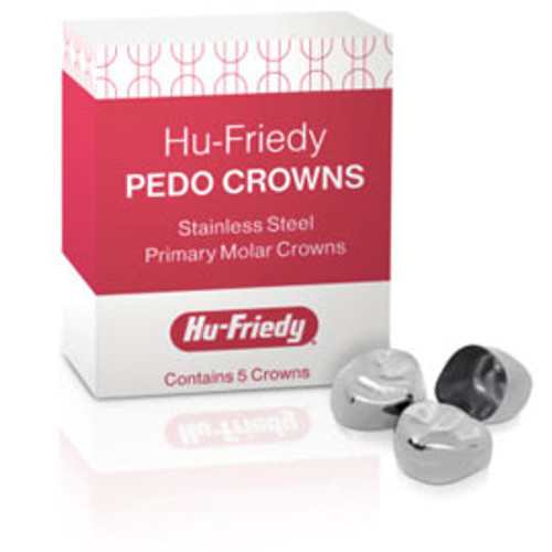Hu-Friedy #4 Upper Left 2nd Primary Molar Stainless Steel Crown Form, Box of 5