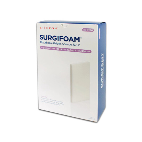 Surgifoam Absorbable Hemostatic Gelatin Sponge, 8 cm x 12.25 cm x 1 cm, 6/Box