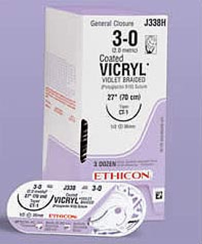 Ethicon Vicryl 5/0, 18' Coated Vicryl Violet Braided Absorbable Suture