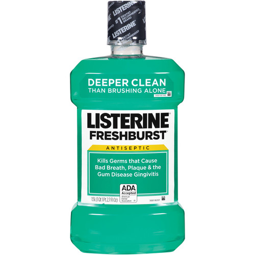 Listerine Fresh Burst Flavor Mouthwash, Case of 6 - 1.5 Liter Bottles