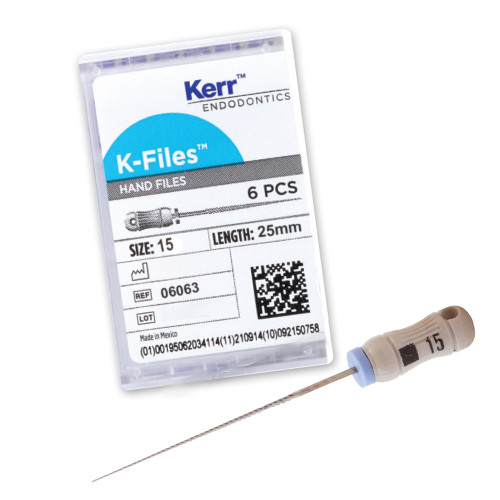 Kerr Endodontics K-Files 25mm #15 6/Box.