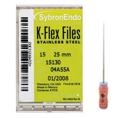 K-Flex Files #06 stainless steel file, 25 mm, box of 6 files. Pink