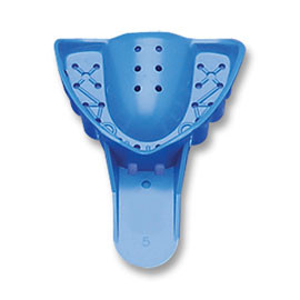 Tray-Aways #5 Perforated Small Upper Full-Arch Blue Plastic Impression Trays