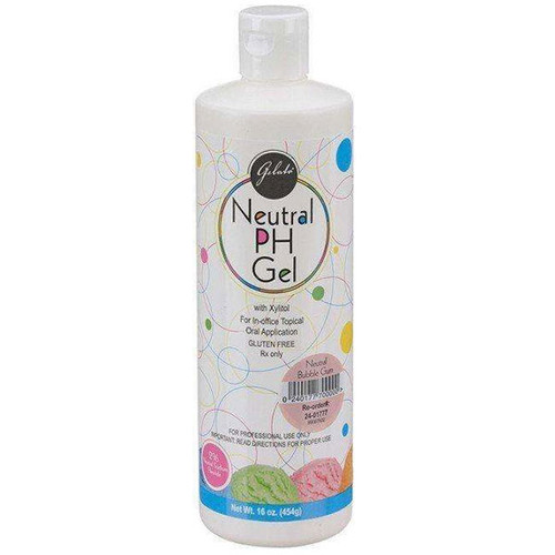 Gelato Neutral pH Fluoride Gel - Bubblegum, 16 oz. Bottle. 60-second acidulated