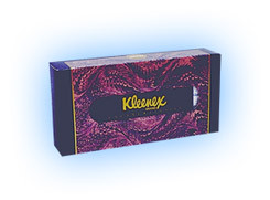 Kleenex White 2 ply Facial Tissues, Flat Box of 125 Tissues. 48 Boxes per case