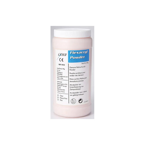 Flexacryl Soft - Denture Reline Acrylic Resin, Pink Powder Refill, 1 lb. Bottle