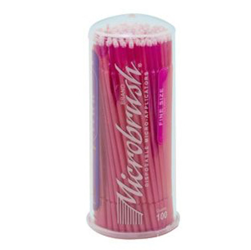 Microbrush Tube Series, Fine, Pink micro-applicators. Tube of 100 applicators