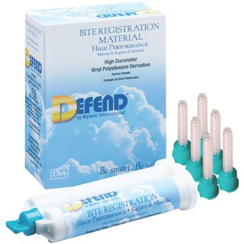 Defend Bite Registration Material, Unflavored Regular Set, 2 - 50 mL Cartridges and 6 Mixing Tips