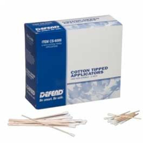 Defend 3' Cotton Tipped Applicators, Non-sterile, made from all wood dowels