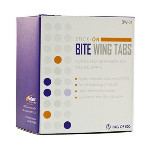 Pac-Dent Bite Wing Tabs, Stick-On, 500/Bx