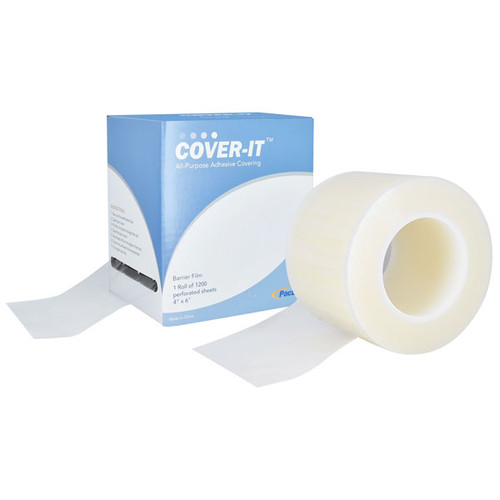 COVER-IT 4' x 6' Barrier Film - Clear, with Adhesive Back. Roll of 1200