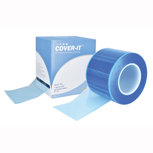 COVER-IT 4' x 6' Barrier Film - Blue, with Adhesive Back. Roll of 1200