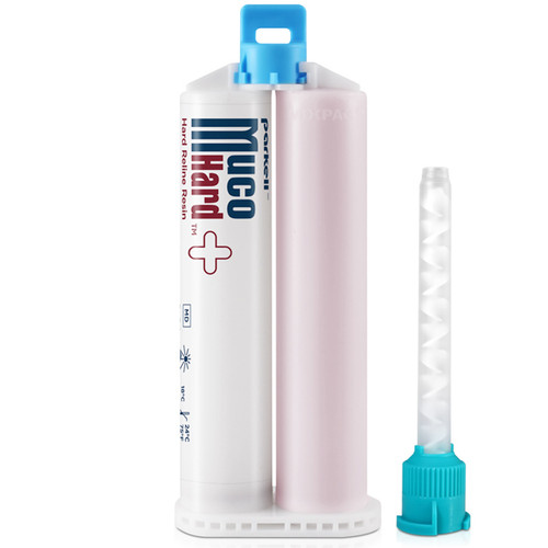 MucoHARD+ 50 ml Split Cartridge Resin Refill with Mixing Tips, Self Cure, Translucent Pink, 1/Pk.