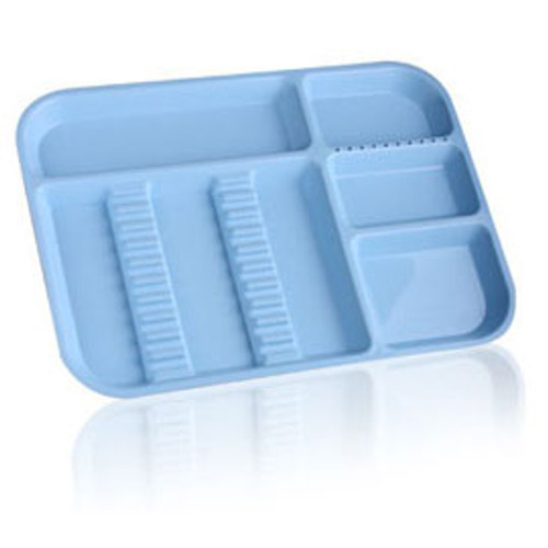 Plasdent Set-up Tray Divided Size B (Ritter) - Blue, Plastic, 13-1/2' X 9-5/8'