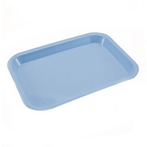 Plasdent Flat Tray, Size F (Mini) - Blue, Plastic, 9-5/8' x 6-5/8' x 7/8'
