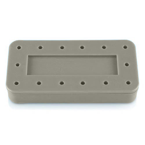 Plasdent Rectangular Bur Block - Gray, Magnetic, 14 Burs Capacity, Dimension