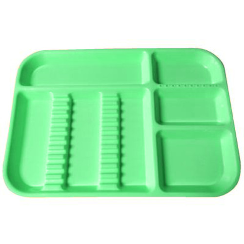 Plasdent Set-up Tray Divided Size B (Ritter) - Green, Plastic, 13-1/2' X 9-5/8'