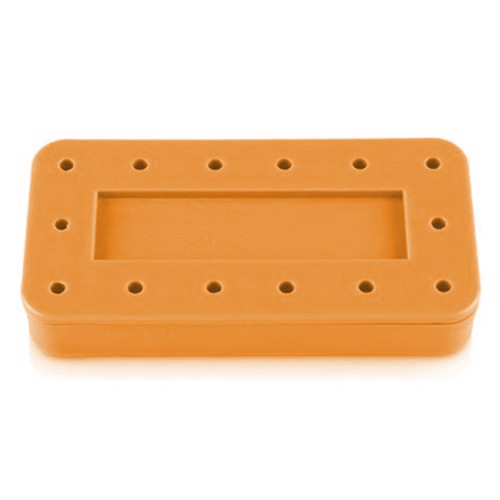 Plasdent Rectangular Bur Block - Spectrum Tangerine,14 Burs Capacity. Magnetic