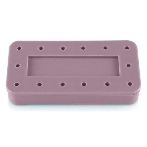 Plasdent Rectangular Bur Block - Mauve, Magnetic, 14 Burs Capacity, Dimension